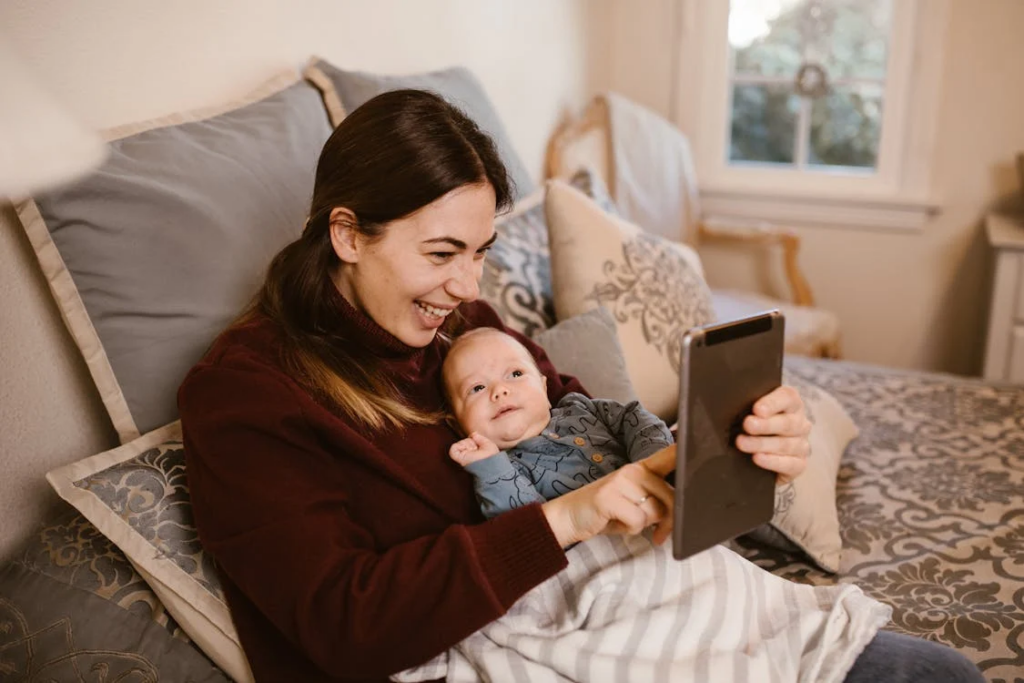 a parent with an infant