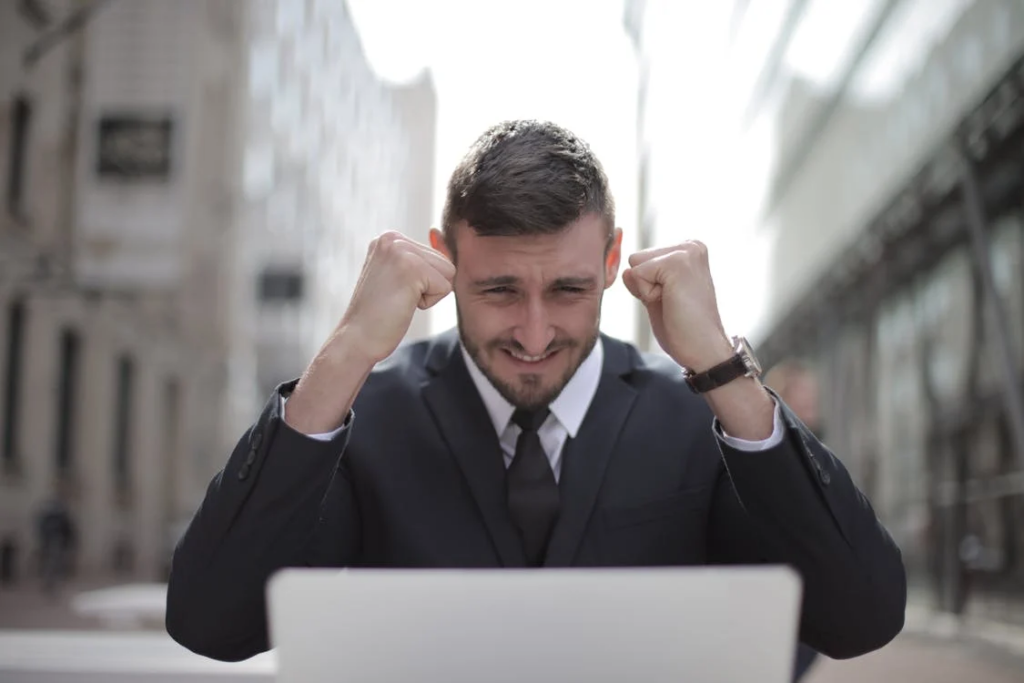 a man being enthusiastic