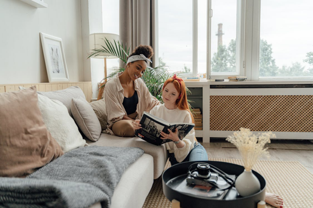 two people reading a book