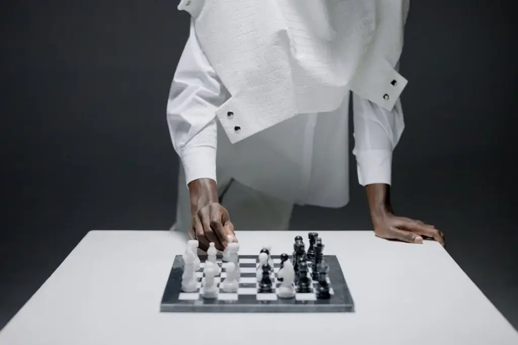 A person playing chess