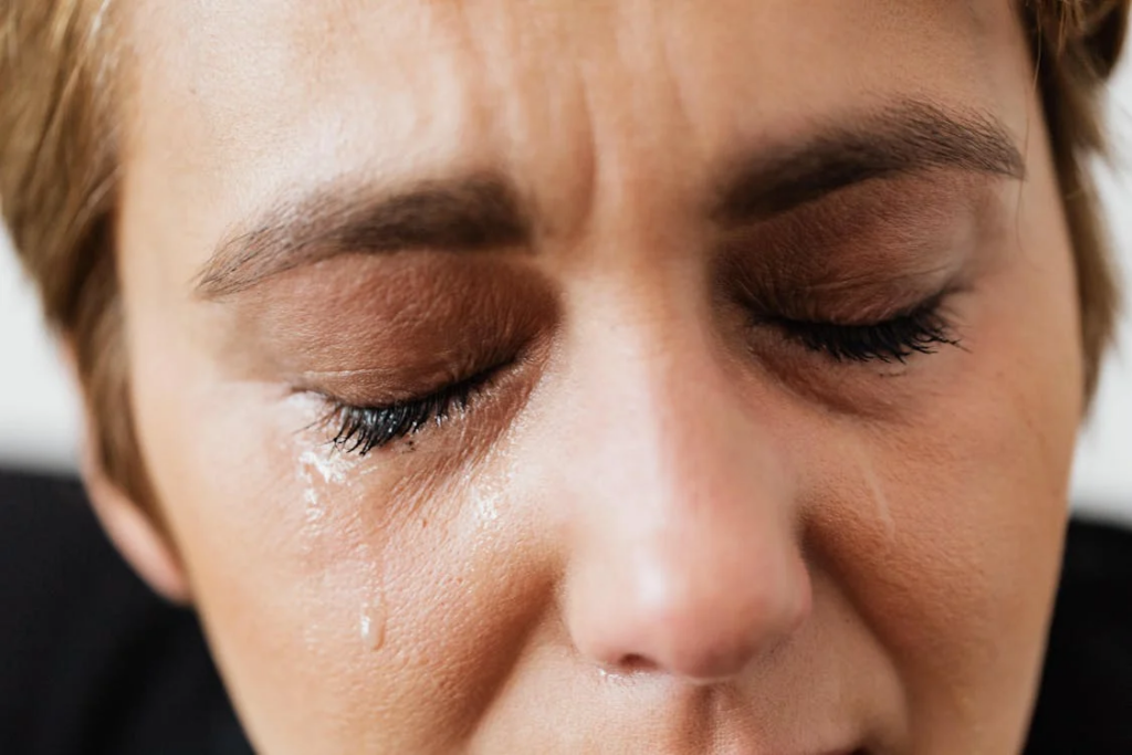 A person crying