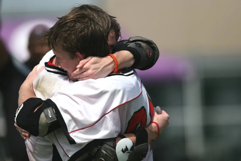 Two people hugging